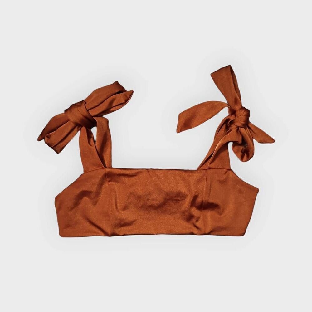 Revolve Joues de Sable Swim Dominique Bikini Top Brown Sugar Small